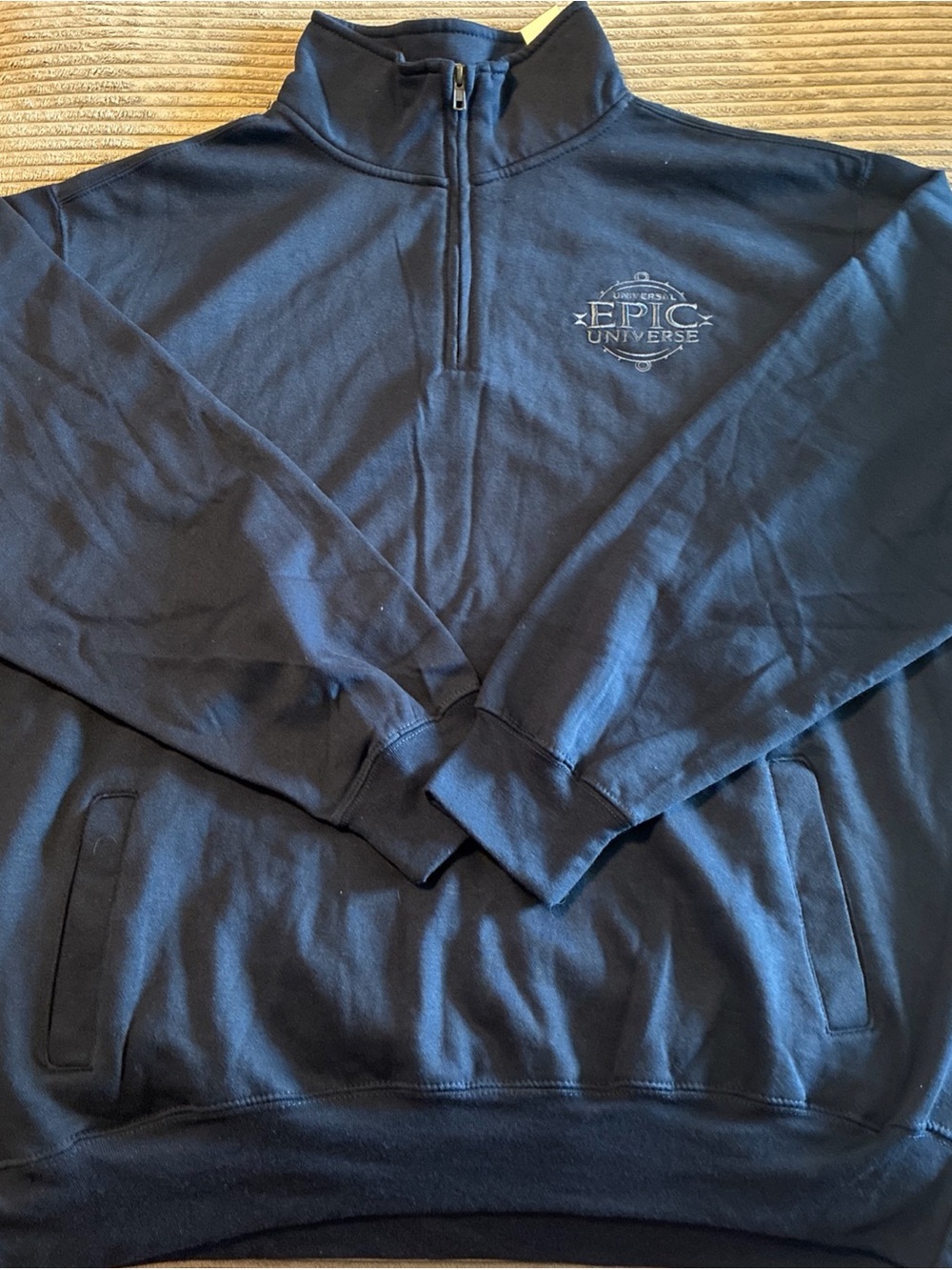 Epic Universe Universal Studios Three-Quarter Zip Navy Extra Large Pullover New